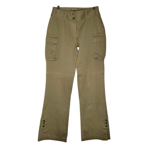 Moda International Cargo Flare Pants Low Rise Khaki Sz 4 TALL 90s Y2K - Picture 10 of 10